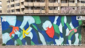 Legnano, lungo Olona, Murale dipinto dai giovani artisti dell'Istituto superiore Carlo dell'Acqua